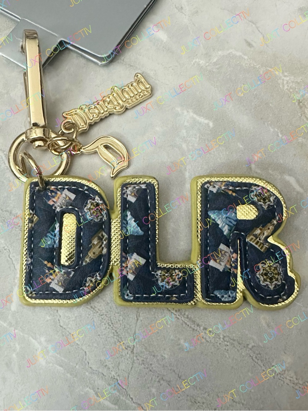 Disneyland Attractions Icons DLR Logo Gold Keychain NWT